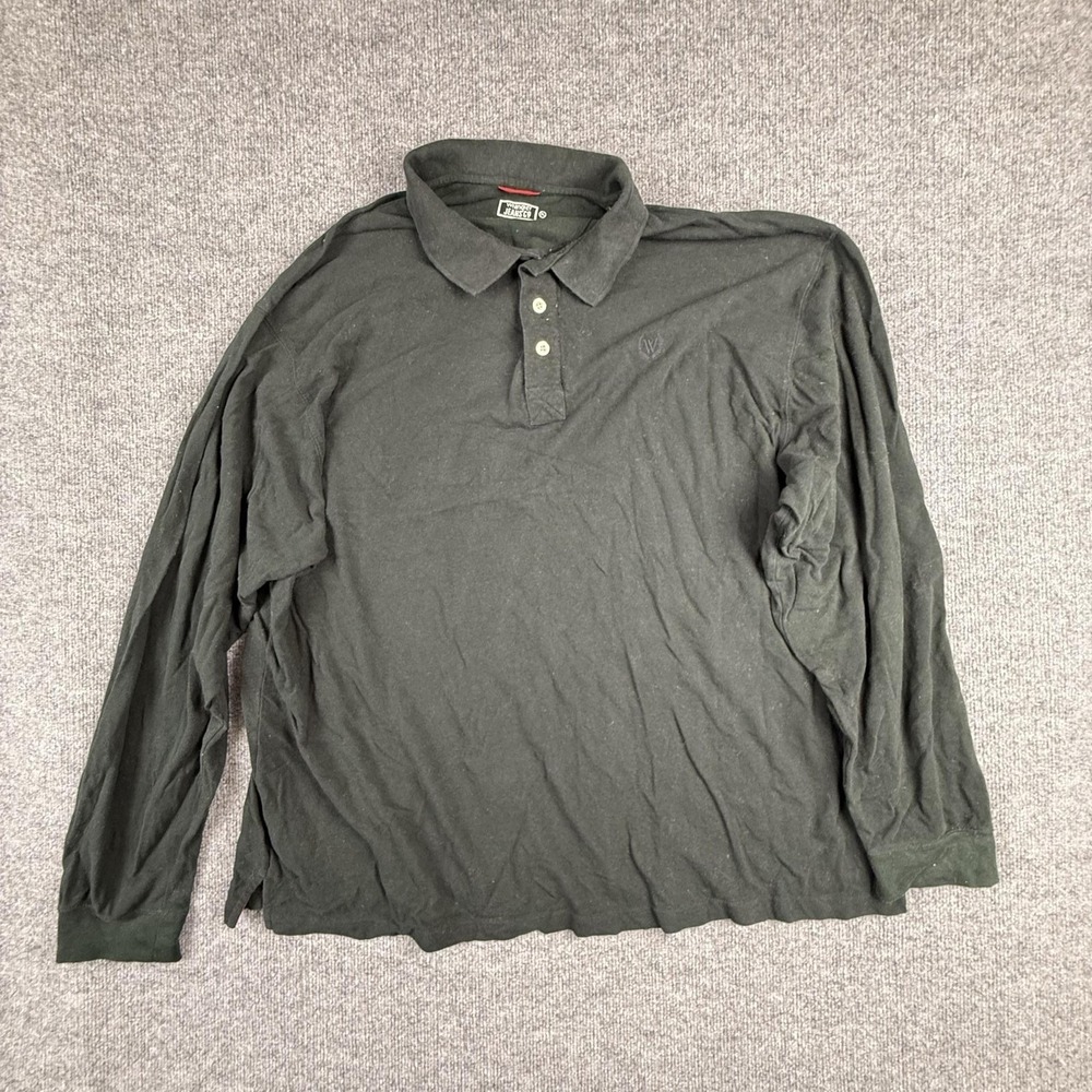 Wrangler Jeans Co Polo Shirt Mens 2XL Green Long Sleeve Knit Tagless Casual‎